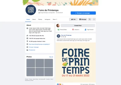 Facebook réseaux sociaux Foire de printemps Montpellier 2022
